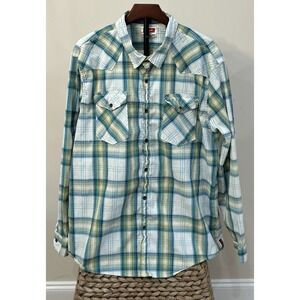 WRANGLER Men's Shirt Long Sleeve Plaid Button Up Pockets Multicolor Size 2XL